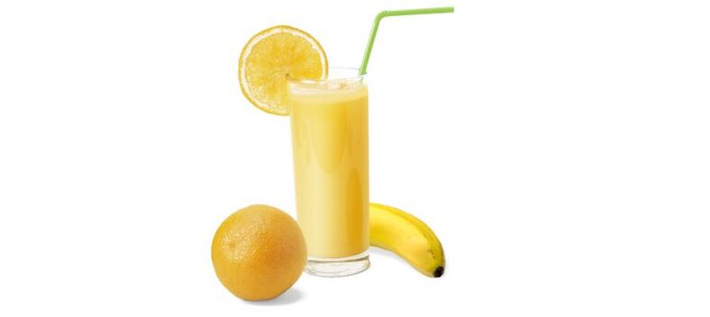 smoothie with banana and orange for diet drink