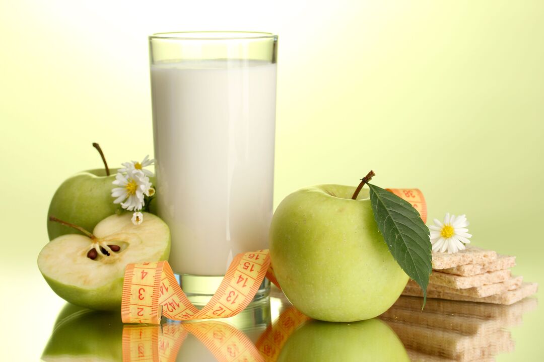 diet on kefir and apples